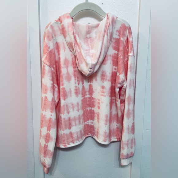 Pink and White Tye Dye Hooded Sweatshirt and Pants - Picture 3 of 5